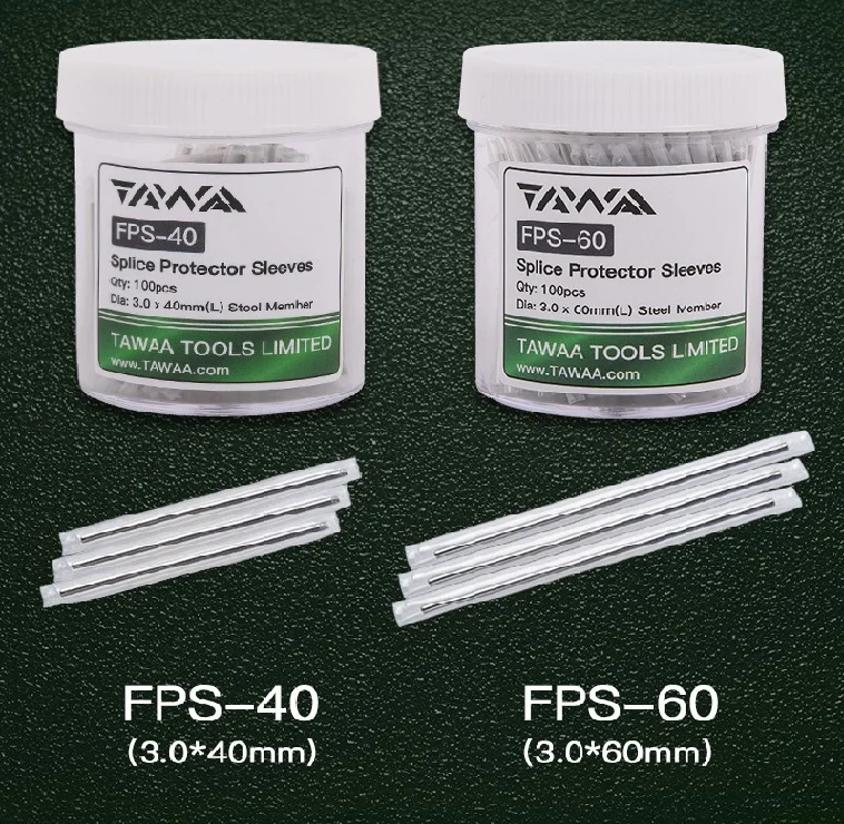 100 Pieces TAWAA Fiber Protection Sleeve  FTTH Heating Shrink Splice Protector for Drop Cable 40mm, 60mm For You Choose