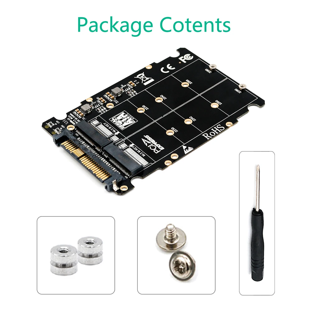 Адаптер M.2 SSD в U.2 адаптер 2в1 NVMe и SATA-Bus NGFF PCI-e для PCIe M2 конвертер настольных