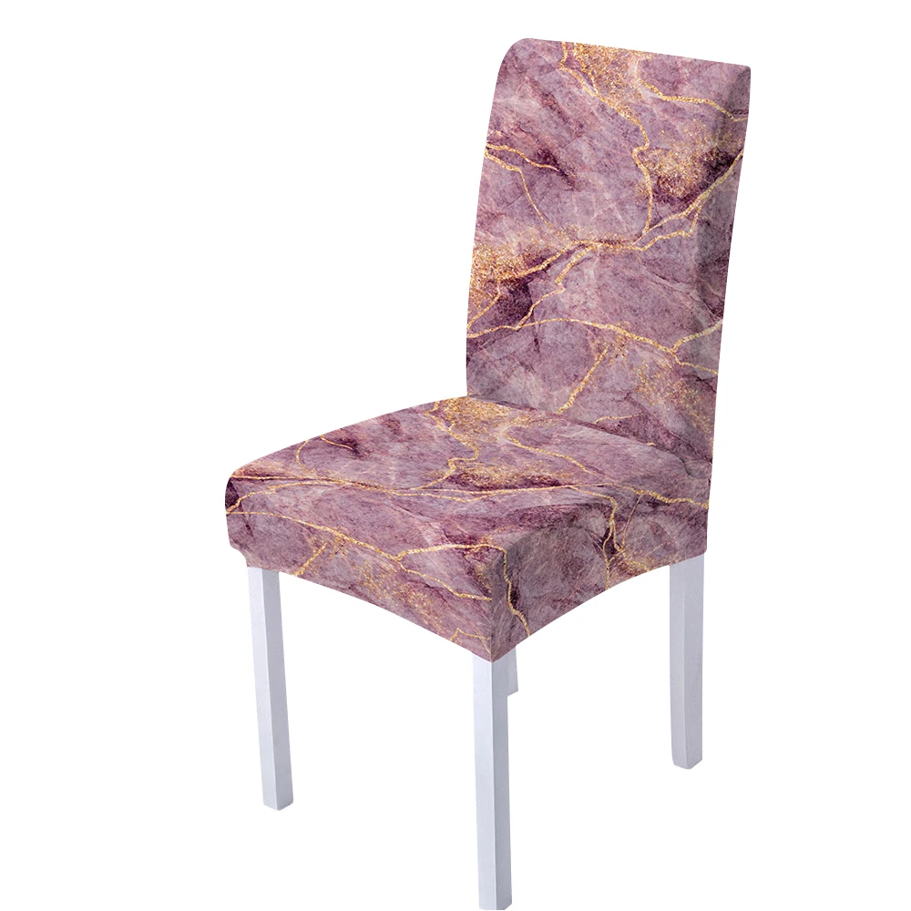 3D Digital Spandex Chair Cover for Dining Room Marble Print Chairs כיסוי לכיסאות Living Office Stoelhoes Eetkamerstoel | Дом и сад