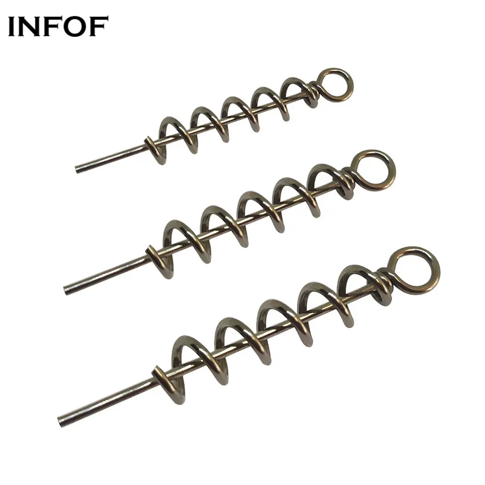 

INFOF 40-pieces Stainless Steel Soft Bait Spring Lock Pin 35mm 45mm 50mm Fishing Bait Connector Assist Worms Lure Holder