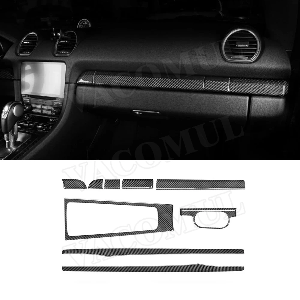 

Автомобиль сухой углеродное волокно интерьер центральный контроль приборной панели двери накладки полоски подходят для Porsche 718 2016-2019 911 ...