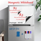 Мягкие наклейки на холодильник, Размер A3 + A5, магнитная белая доска для детей, сухой ластик, белая доска, школьная доска для заметок, доска для сообщений, памятка