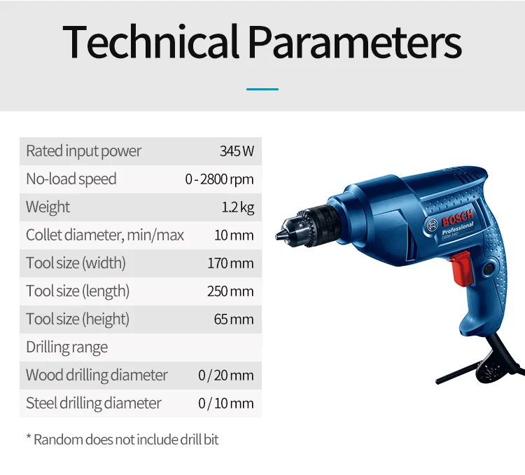 BOSCH GBM340 электрическая сверлильная электрическая отвертка ручная дрель пистолет электрическая дрель многофункциональная ручная дрель для дома