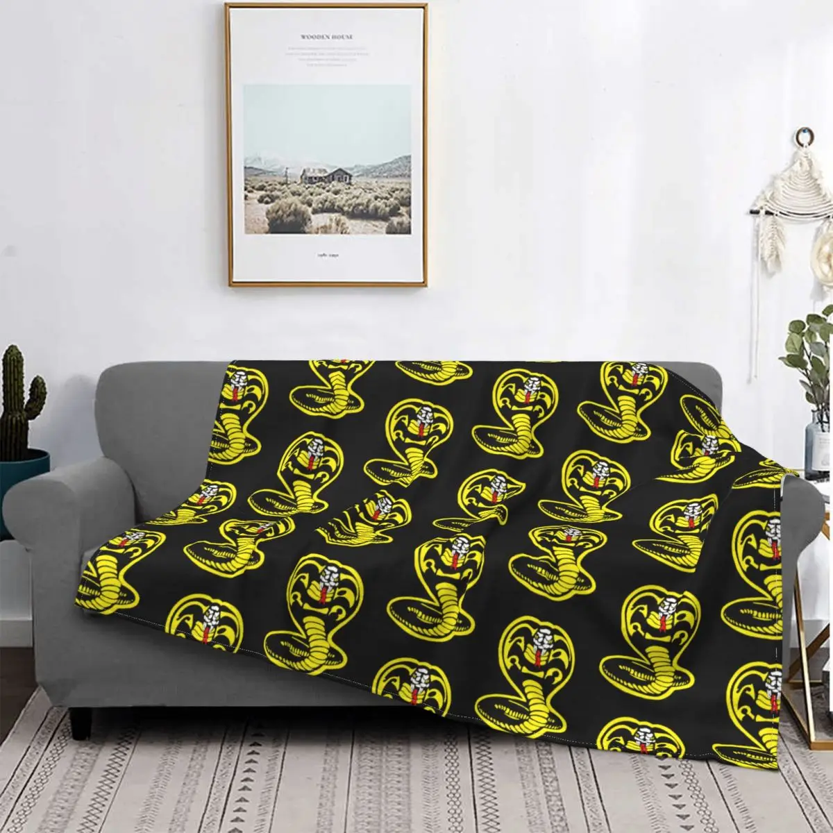 

Cobra Kai Blankets Coral Fleece Plush Printed Cool Snake Multi-function Warm Throw Blankets for Sofa Outdoor Quilt