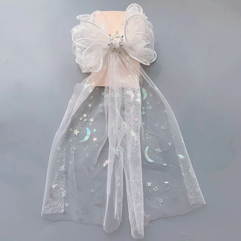 

2021 New children's hair accessories ice and snow yarn wedding flower girl top clip big hairpin