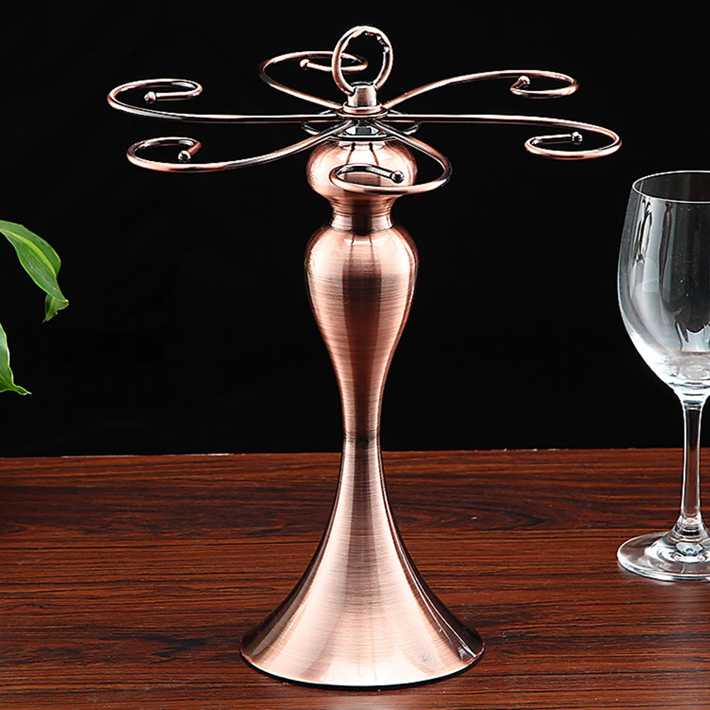 2 Colors Metal Hanging Wine Glass Holder Luxury Stemware Storage Rack Display Drying Stand with 6 Hooks | Дом и сад