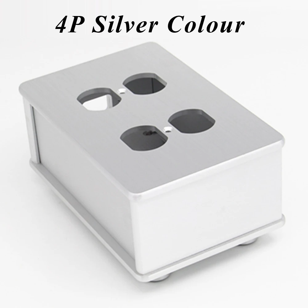 Одна штука Серебряный US AC распределитель мощности алюминиевый 4 Выход коробка HIFI