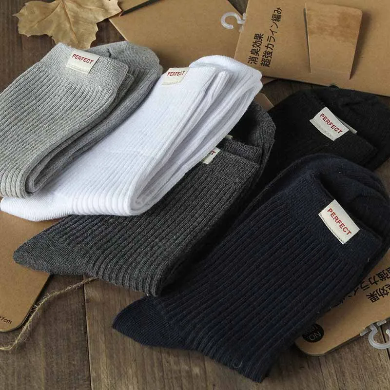 2019 осенне зимние повседневные мужские носки средней длины носок однотонного