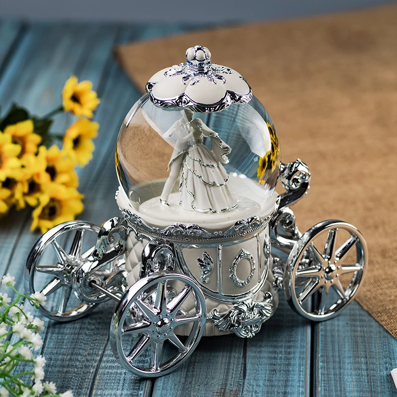 19*17 см вальс Принцесса Принц снежные глобусы стеклянная музыкальная шкатулка для