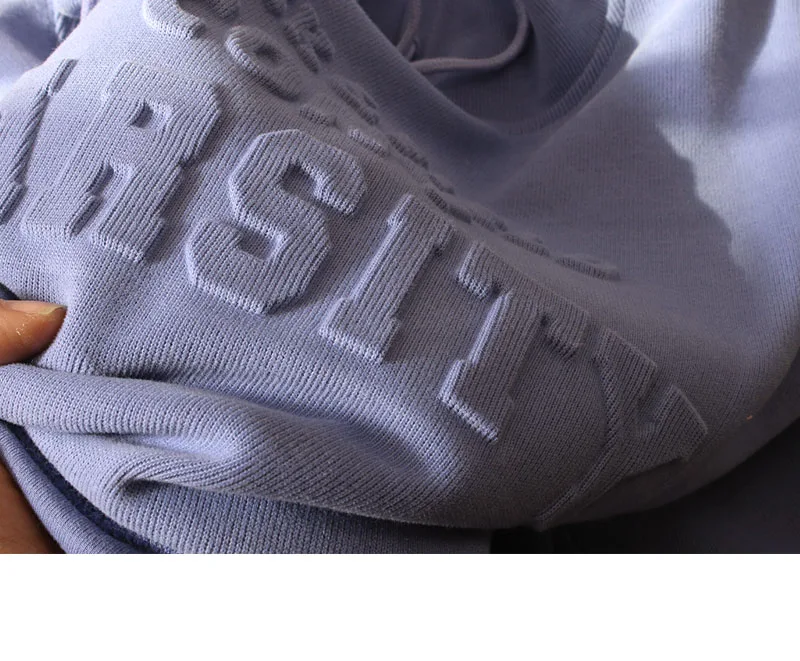 

2021 New Spring Korean Style Lady Top Embossed Long Sleeve Hooded Sweatshirt Pullover Loose Sweater Ins Fashion Hoodie