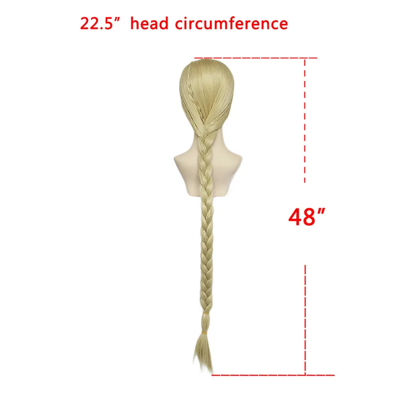 120 см/48 дюймов на Хеллоуин для женщин принцесса Рапунцель косплей парики