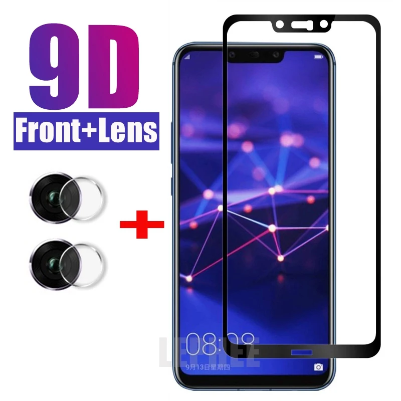 Для huawei mate 20 pro Чехол для huawei mate 20 lite 10 20X5G Y5 Y6 Y9 Prime чехол из закаленного стекла защита для экрана камеры - Цвет: Front 9D and Camera