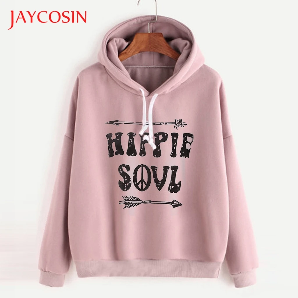 Женская толстовка с капюшоном JAYCOSIN худи со стрелой Зимний пуловер Harajuku Moletom
