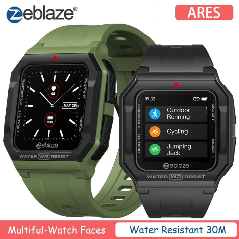 Zeblaze-reloj inteligente Ares Retro, resistente al agua hasta 30M, pantalla HD a Color de 1,3 pulgadas, Monitor de ritmo cardíaco 24h, presión arterial, rastreador de Fitness