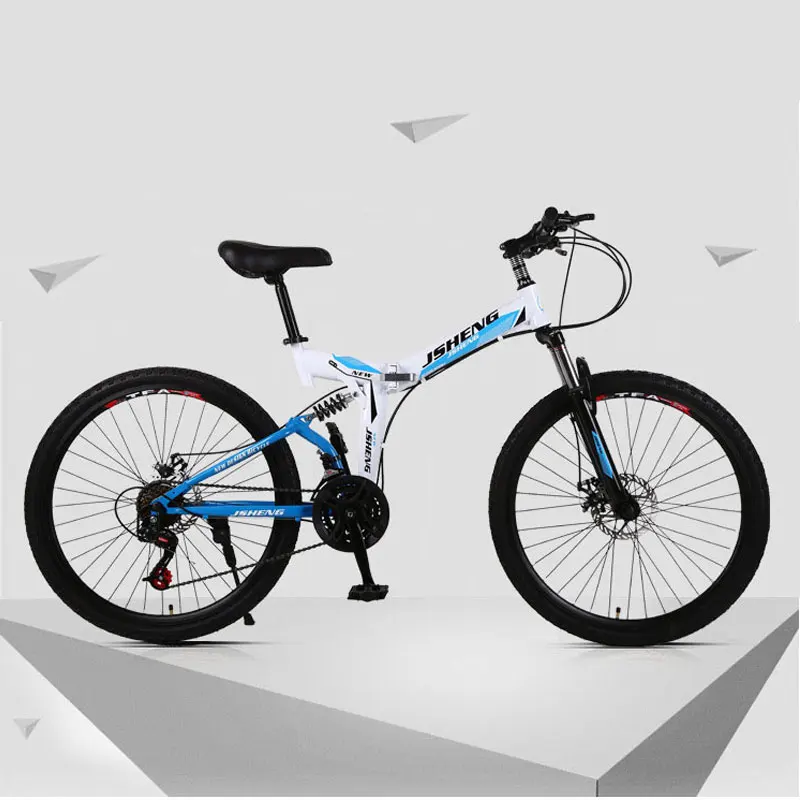 Online 26 Zoll Mountainbike Fahrrad 21/24/27 Geschwindigkeit Doppel Dämpfung Schnelle Faltung Ein Rad Ultraleicht Bikes