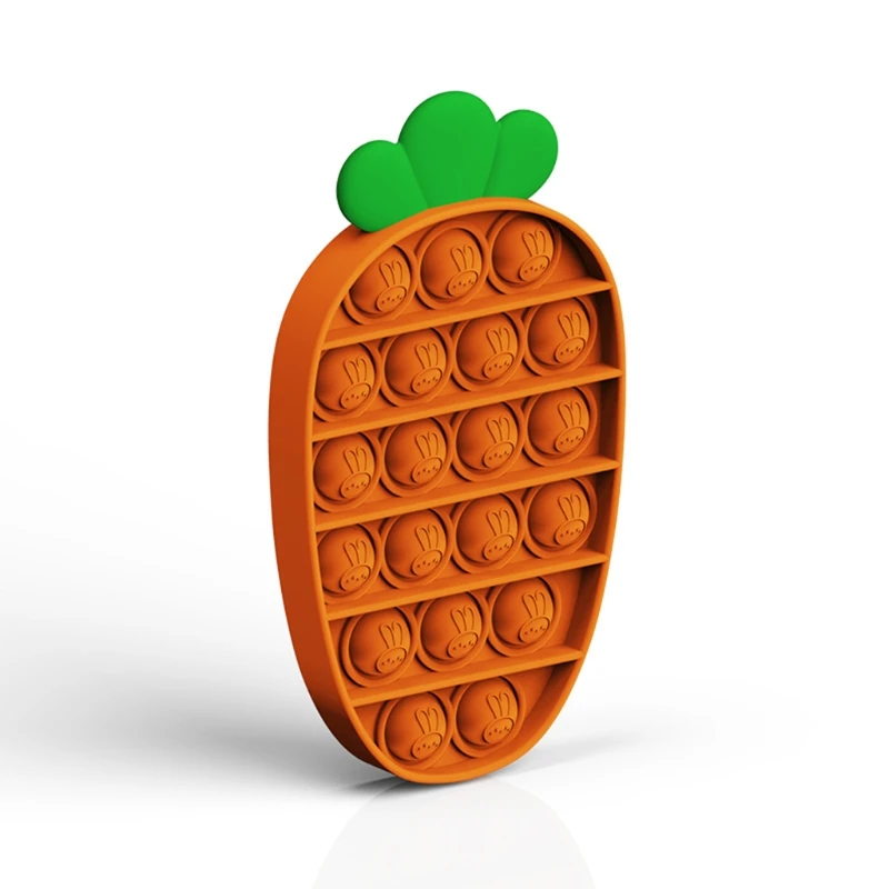 

Pineapple/Carrots Shape Push-Pop Bubble Sensory Toy, Silicone Squeeze Sensory Toy Special Needs Anxiety Stress Reliever C5AF