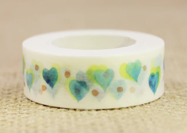 

15mmx10m green heart decorative tape(1piece)