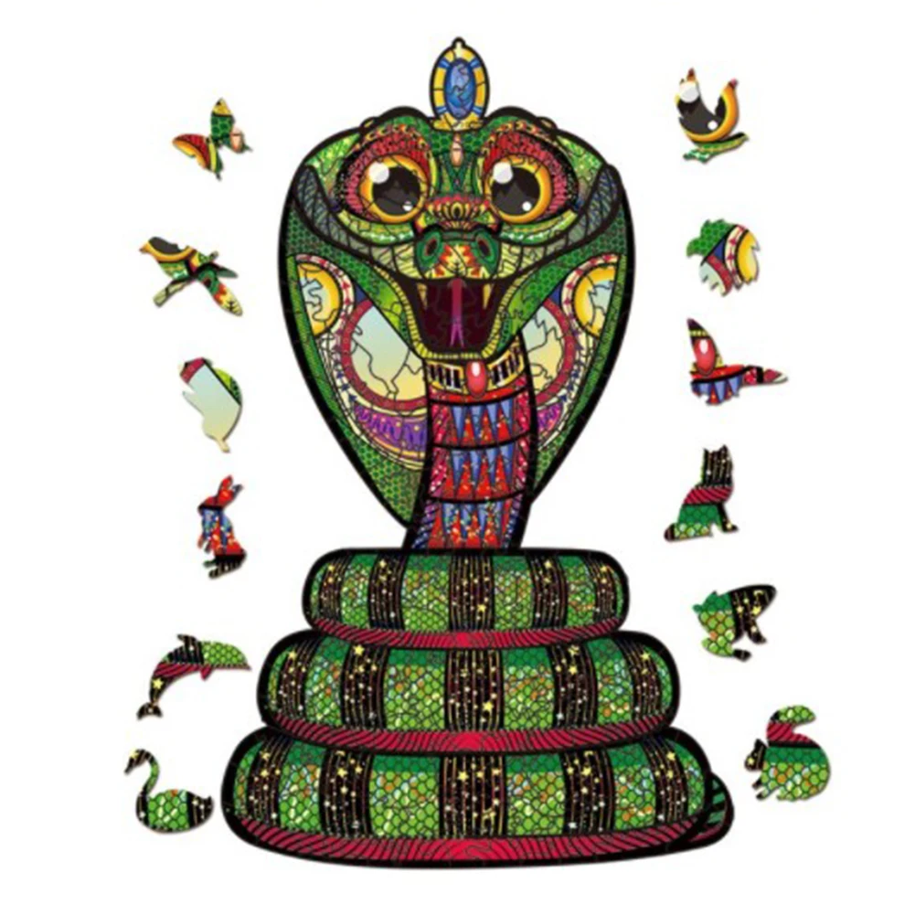 

Очки в форме животных пазл-змея Деревянные уникальные формы d головоломка игра подарок игрушка животное головоломка для детей и взрослых