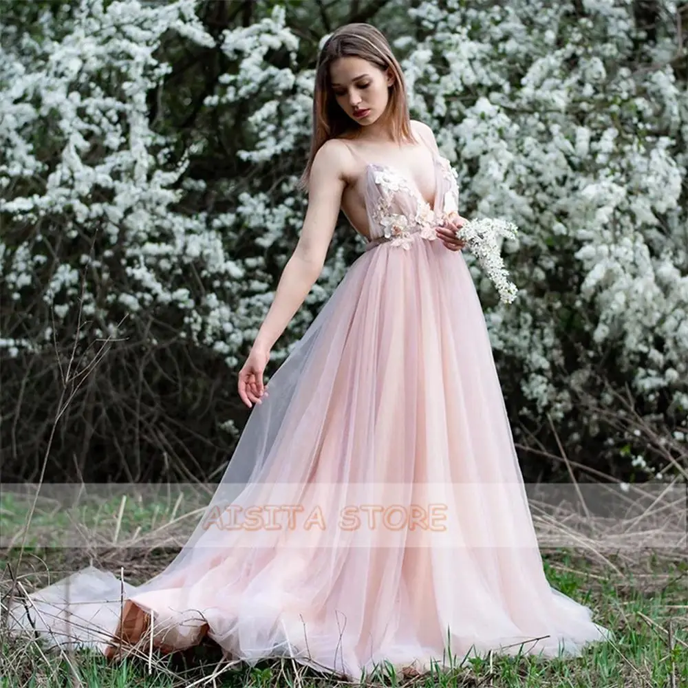 Платье в пол для выпускного вечера с V-образным вырезом без рукавов открытой