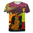 Футболка с 3D-принтом из аниме Scooby Doo, летняя футболка с коротким рукавом в стиле Харадзюку для пары, футболка для косплея с круглым вырезом, Милая футболка