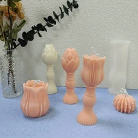3 new tulip candle silicone mold for diy handmade aromatherapy candle ornaments handicrafts soap mold handmade gift making