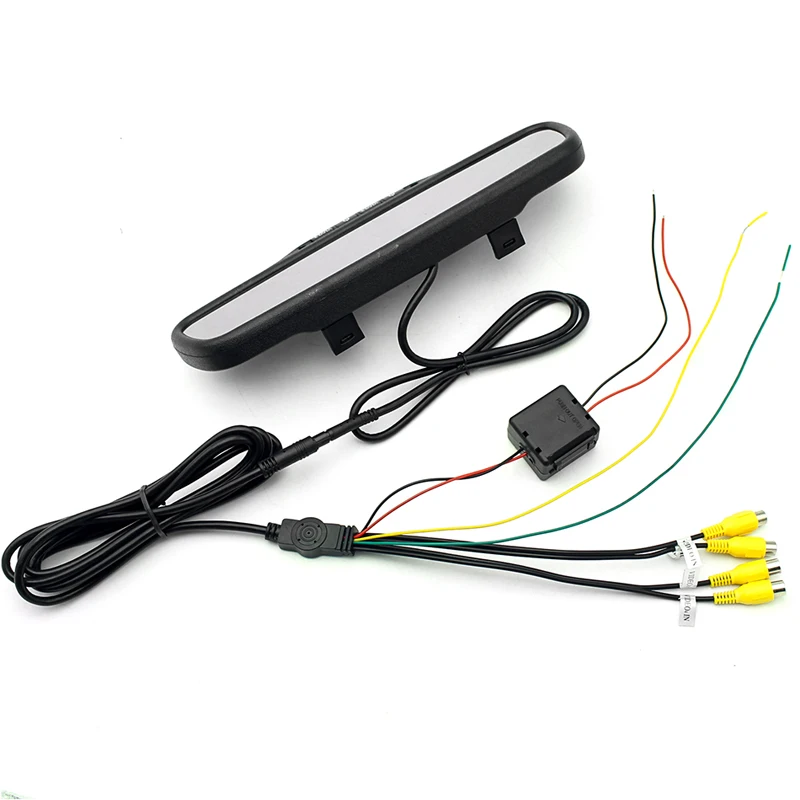 Автомобильное Зеркало GreenYi 800*480 2CH видео вход 4 3 &quotTFT LCD автопарковщик монитор