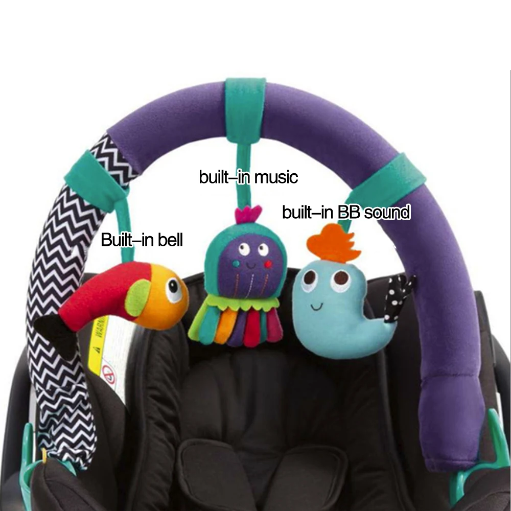 Регулируемый зажим музыкальные погремушки висит Детская кровать кукла ткань