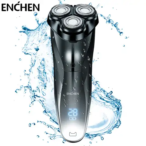 Аккумуляторная батарея ENCHEN IPX7, водонепроницаемость электробритва, для влажной и сухой уборки, для мужчин ротационные бритвы, электрические...