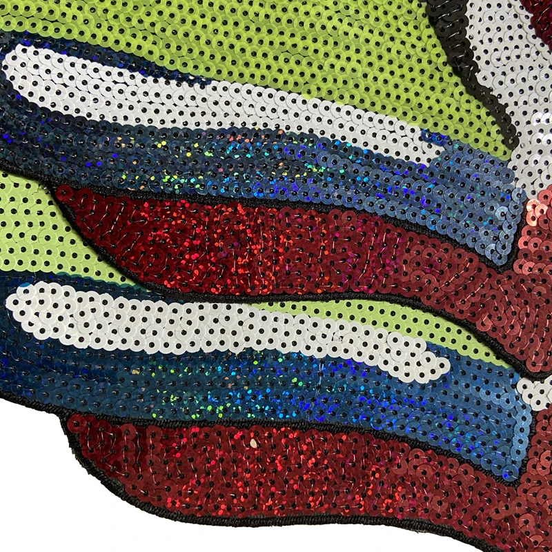 

rainbow mix colors sequined tongue patches for tee shirts jackets