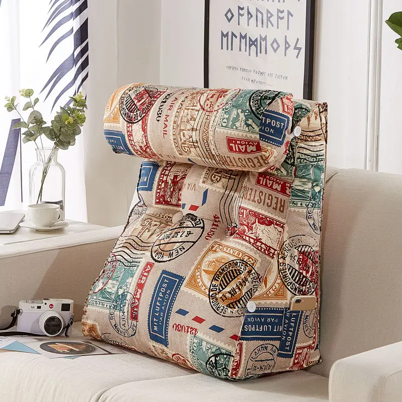 

2021 Canvas Backrest Cushion For Sofa Triangular Cushions Bed Rest Large Support Pillow Back Size