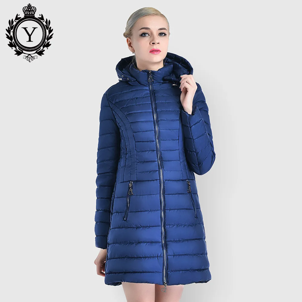 Winter Fashion Female Mid-Length Hooded Solid Windproof Warm Parkas for Women 3xl Outwear Clothes Space Cotton Padded Jacket