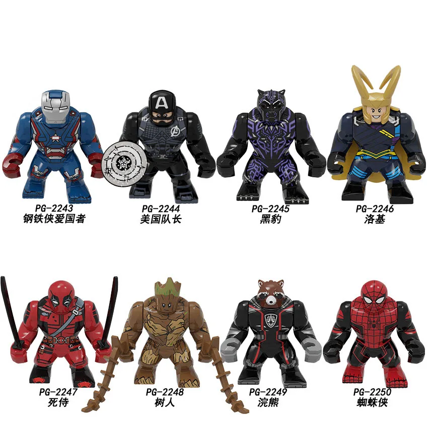 Disney NEW Thanos Large Anti Venom Loki Carnage Green Lantern Hulk Buster Goblin Thing Building Block Figures Toys For Kids | Игрушки и
