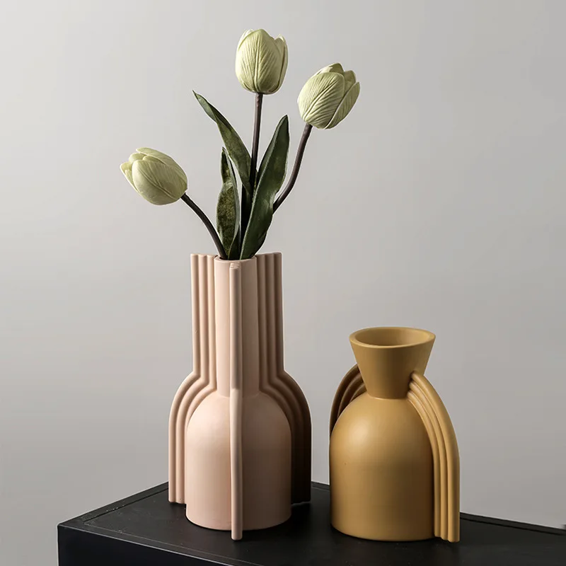 

Скандинавская Минималистичная ваза Morandi с ушками, художественная Геометрическая вход в гостиную