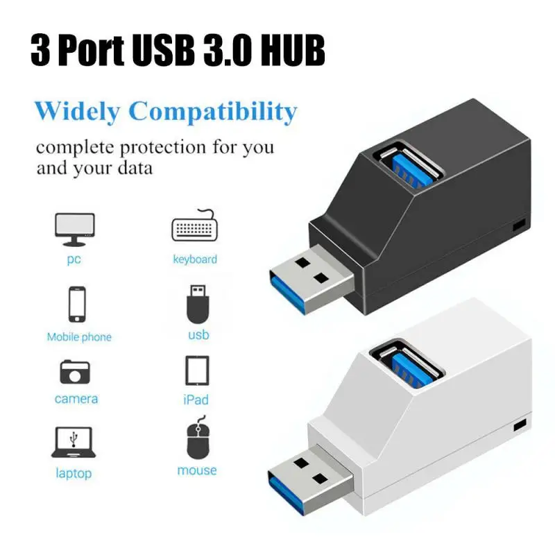 

USB 3.0 HUB Adapter Ultra-thin 3 Port High Speed Hub Splitter Box U Disk Reader Extension Hub For Win/Linux/Mac OS 8.5 And Above