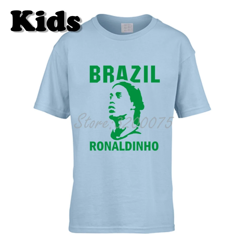 14 Детская футболка Ronaldo De Assis Moreira Ronaldinho 10, Бразильская Легенда Футболка с круглым вырезом для мальчиков и девочек W19032911 - Цвет: 14