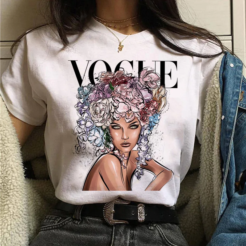 

2021 New Vogue T Shirt Fashion Women Harajuku Ulzzang T Shirt Femal T Shirts Summer Tops 90s Girls Graphic Tee Woman Clothing