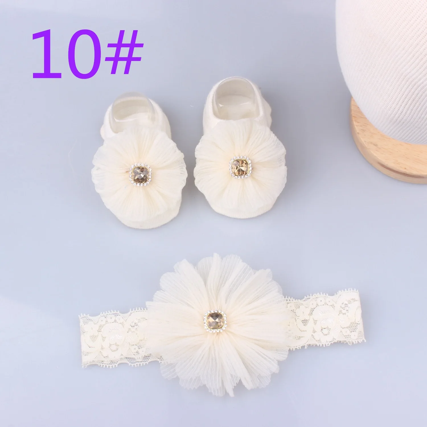 

Kawaii Headwear Cute Hair Accessories Baby Knitting Soft Hair Band Socks Set Baby Non-slip Floor Socks Gifts for Baby Y354