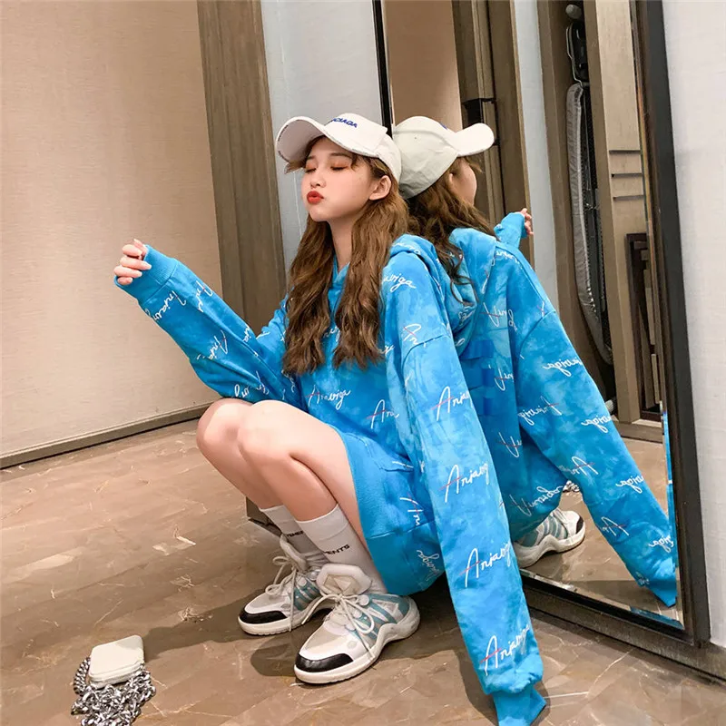 Ulzzang зимняя женская Толстовка Harajuku печать толстовка с капюшоном осень bf с длинным рукавом свободный свитер Толстовка забавная Женская