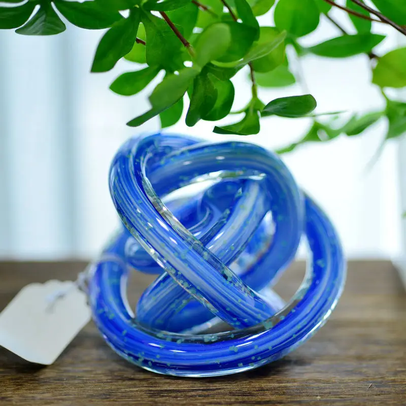 Стеклянный узел Декор стеклянный скульптура домашнее искусство абстрактный