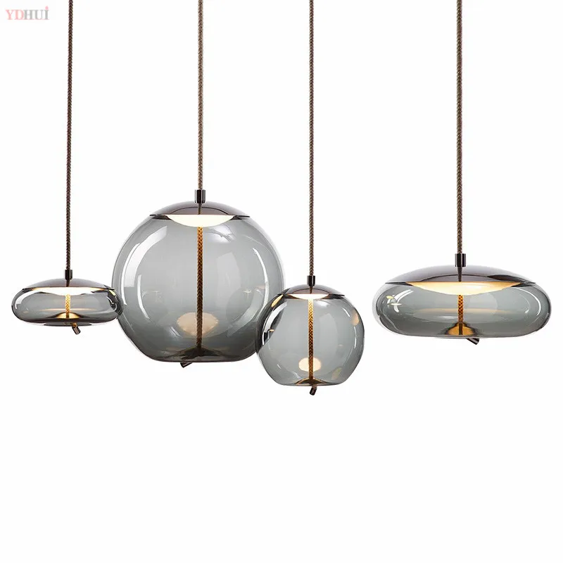 

Modern BROKIS Knot Glass Pendant Lights luminaire suspendu Rope Hanging Lamp Designer Cafe bar light fixtures Drop ship