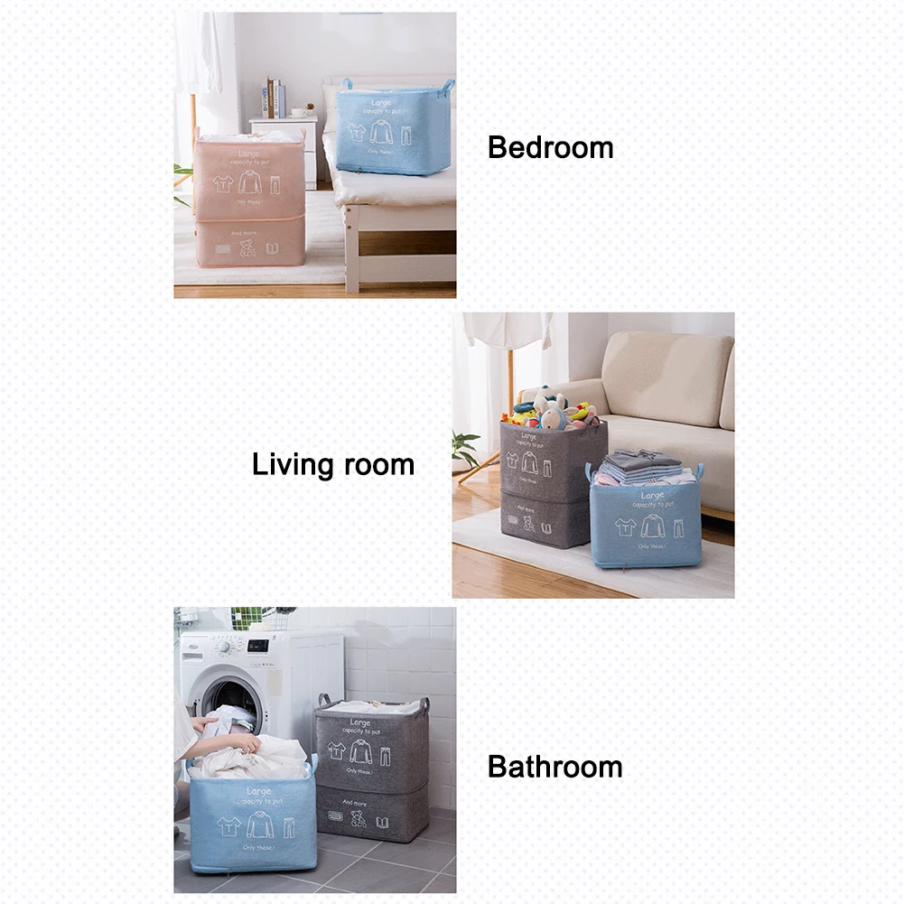 

Laundry Hamper Linen Folding Storage Basket Home Organizer Washing Bag Clothes Storage Basket With Drawstring Handle