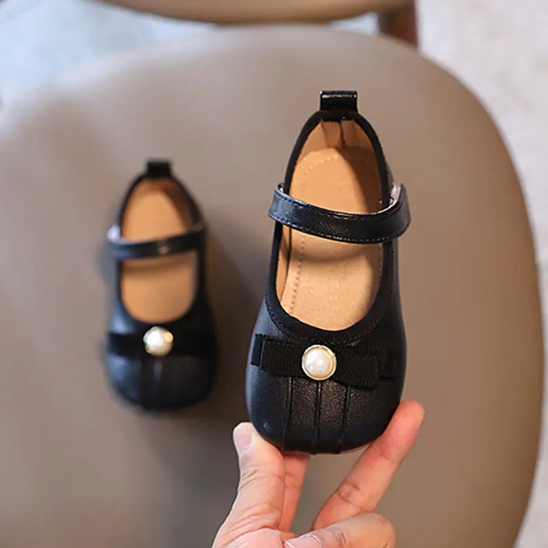 Детские кожаные мокасины для девочек Туфли Мэри Джейн с мягкой нескользящей
