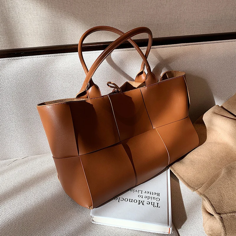 

Luxury Brand Tote Bag 2021 Fashion New High Quality Leather Bags Extra Large Handbag Woven Shoulder Bag Trendy Women Hand Bags
