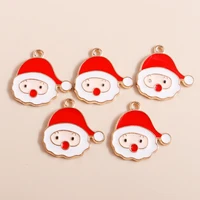 10pcs 2020mm cartoon santa claus charms pendants for jewelry making christmas necklace earrings keychain diy making accessories