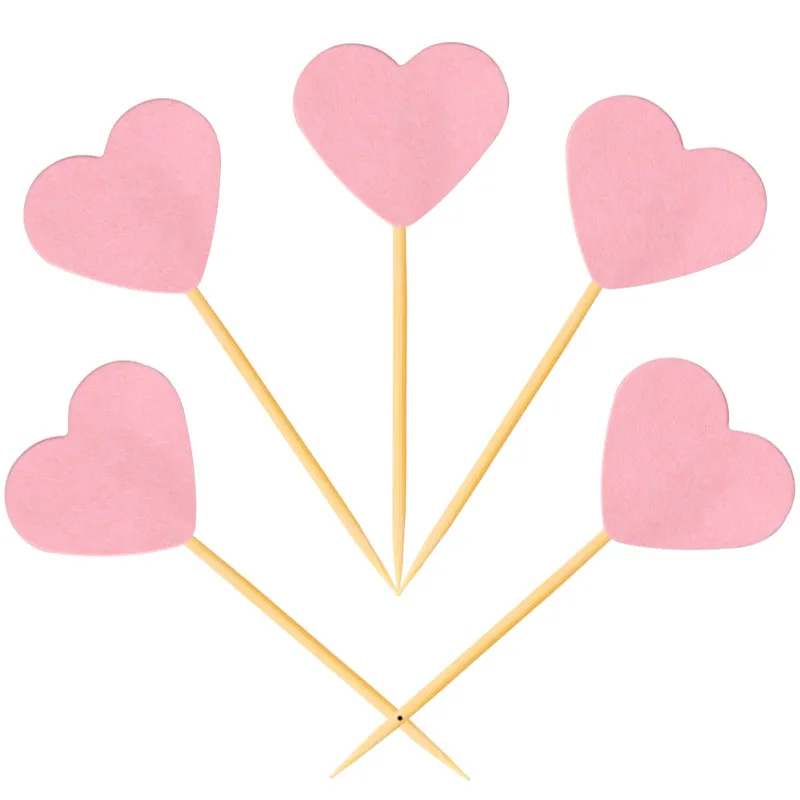 Топперы для капкейков в форме сердца и звезд 20 шт./лот|Товары украшения тортов| |