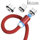 Магнитный зарядный кабель, 360 светодиодов, USB C для Samsung galaxy A70 A50 A20E S8 Note 10 Pro Xiaomi A3 lite Mi 9 9T Redmi Note 7 8 Pro