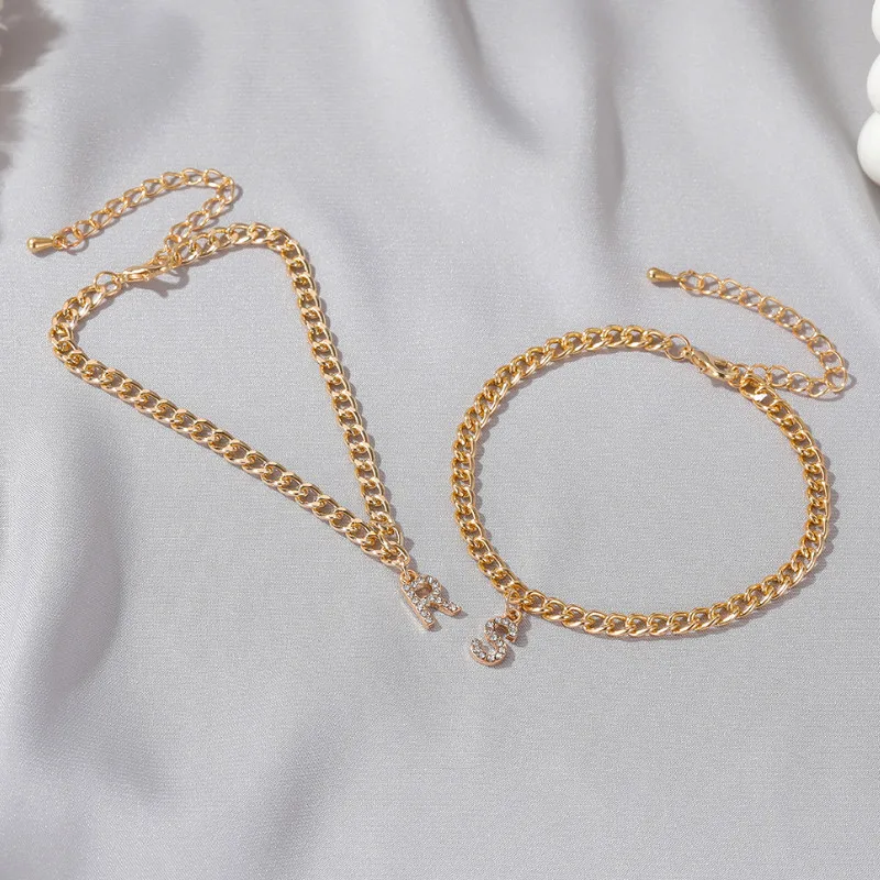 

English Alphabet with Diamonds Anklet 2021 Summer Beach Foot Jewelry Trendy Anklets for Women