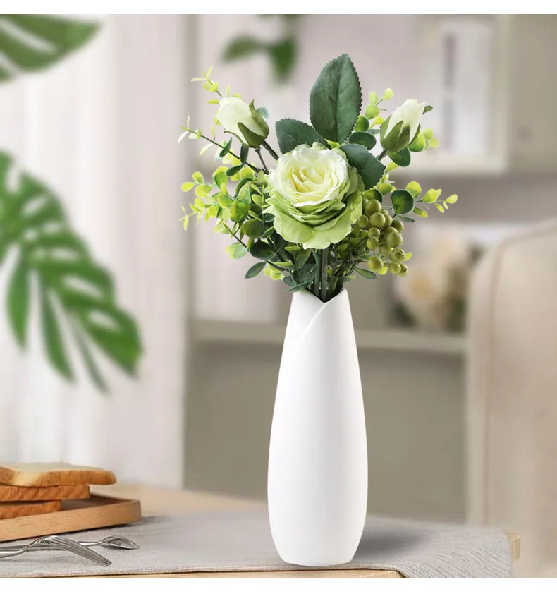 Новая декоративная ваза Ins маленькая свежая керамическая белая для