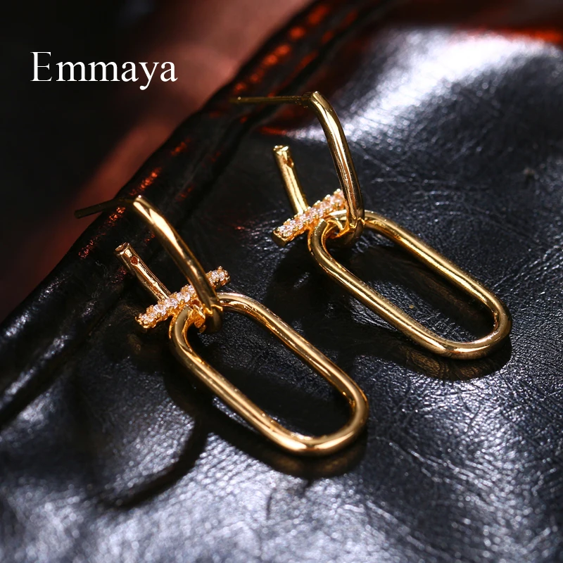 Emmaya/современные золотые круглые серьги с крошечным кубическим цирконием простые