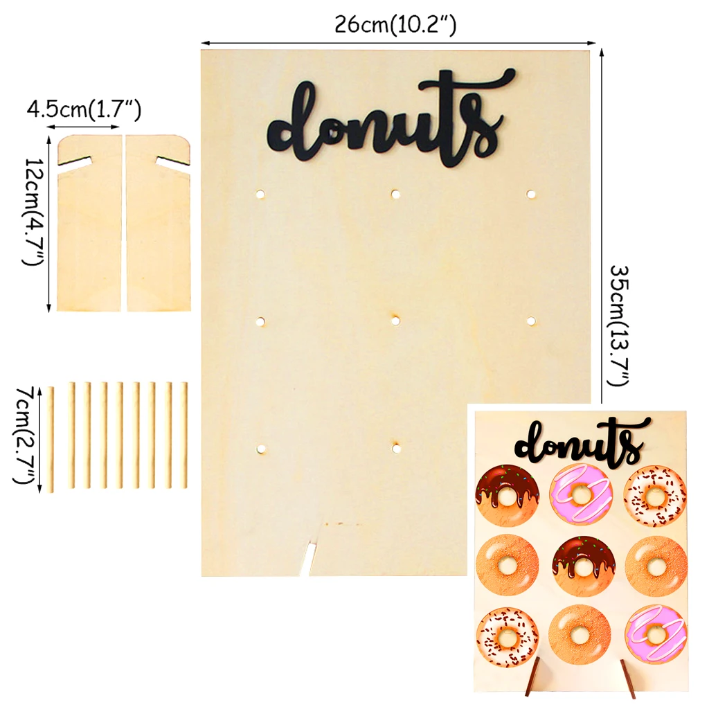 

Wooden Stand Donut Party Decoration Doughnut Holder
